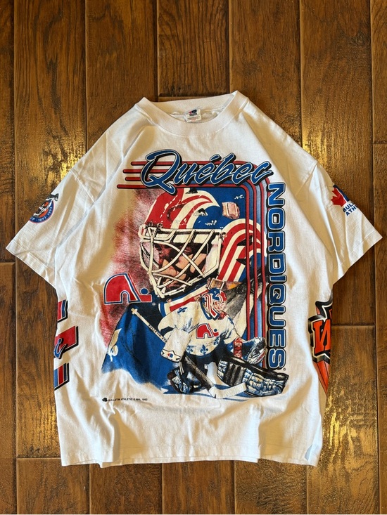 Bulletin Other - Vintage 1992 Quebec Nordiques Bulletin AOP Shirt